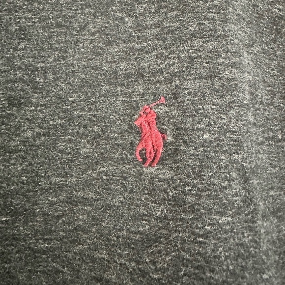 Polo Ralph Lauren Long Sleeve TShirt Charcoal with Burgundy Pony size med - Picture 2 of 5